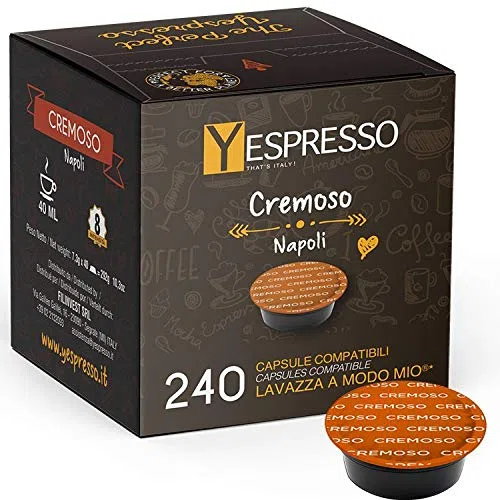Yespresso 240 Capsule Compatibili con Lavazza A Modo Mio Cremoso (12 confezioni da 20 capsule)