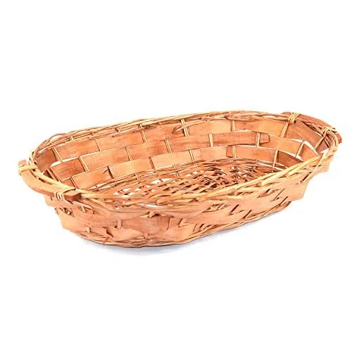 PZ 1 Cesto Natale Vimini Grande Marrone 60 X 40 X 13 CM Ideale PERCONFEZIONARE Regali di Natale, Natalizio, Cesto Vimini