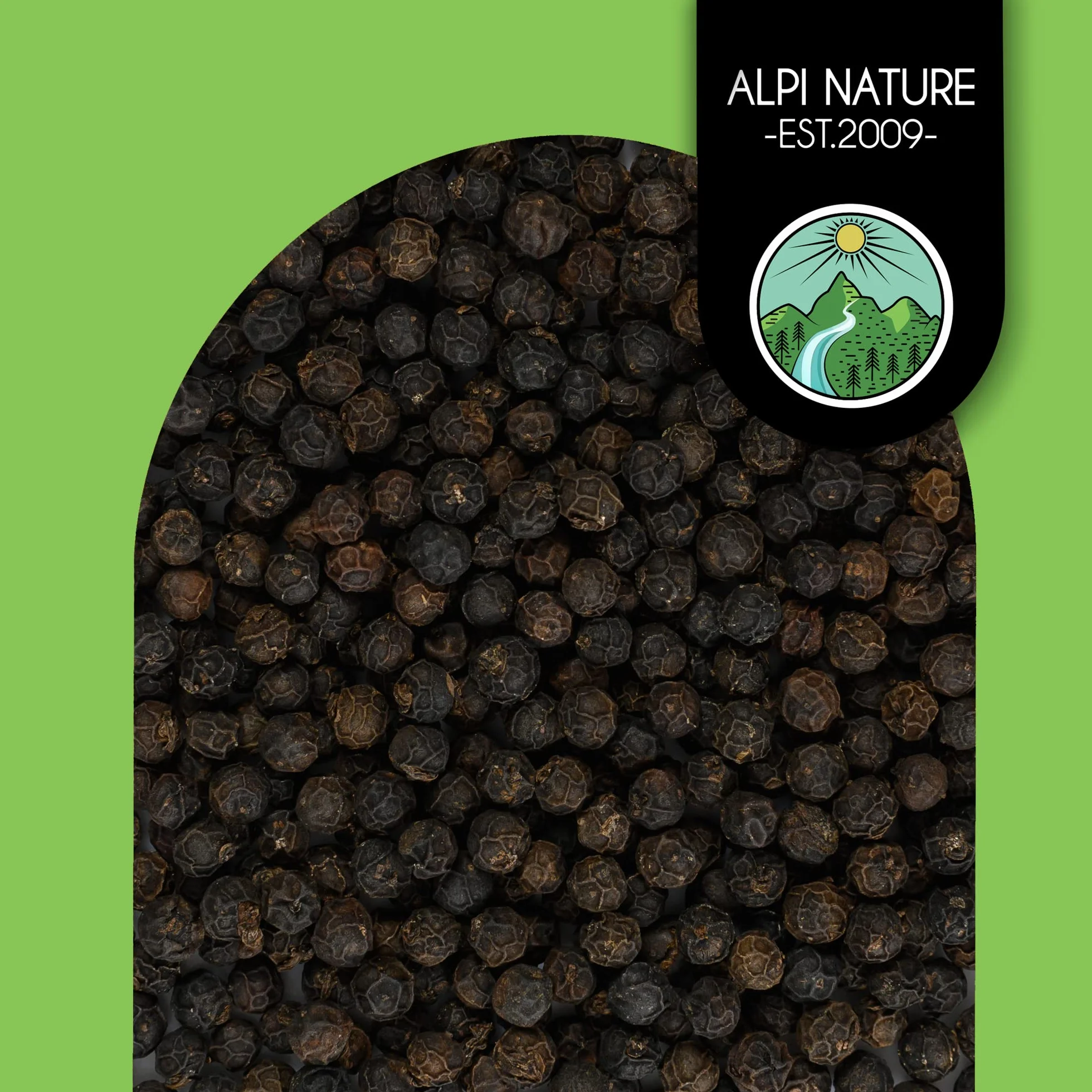 Alpi Nature Pepe Nero di Kampot BIO 200g, Grani di Pepe di Kampot Biologico Interi per Cucinare