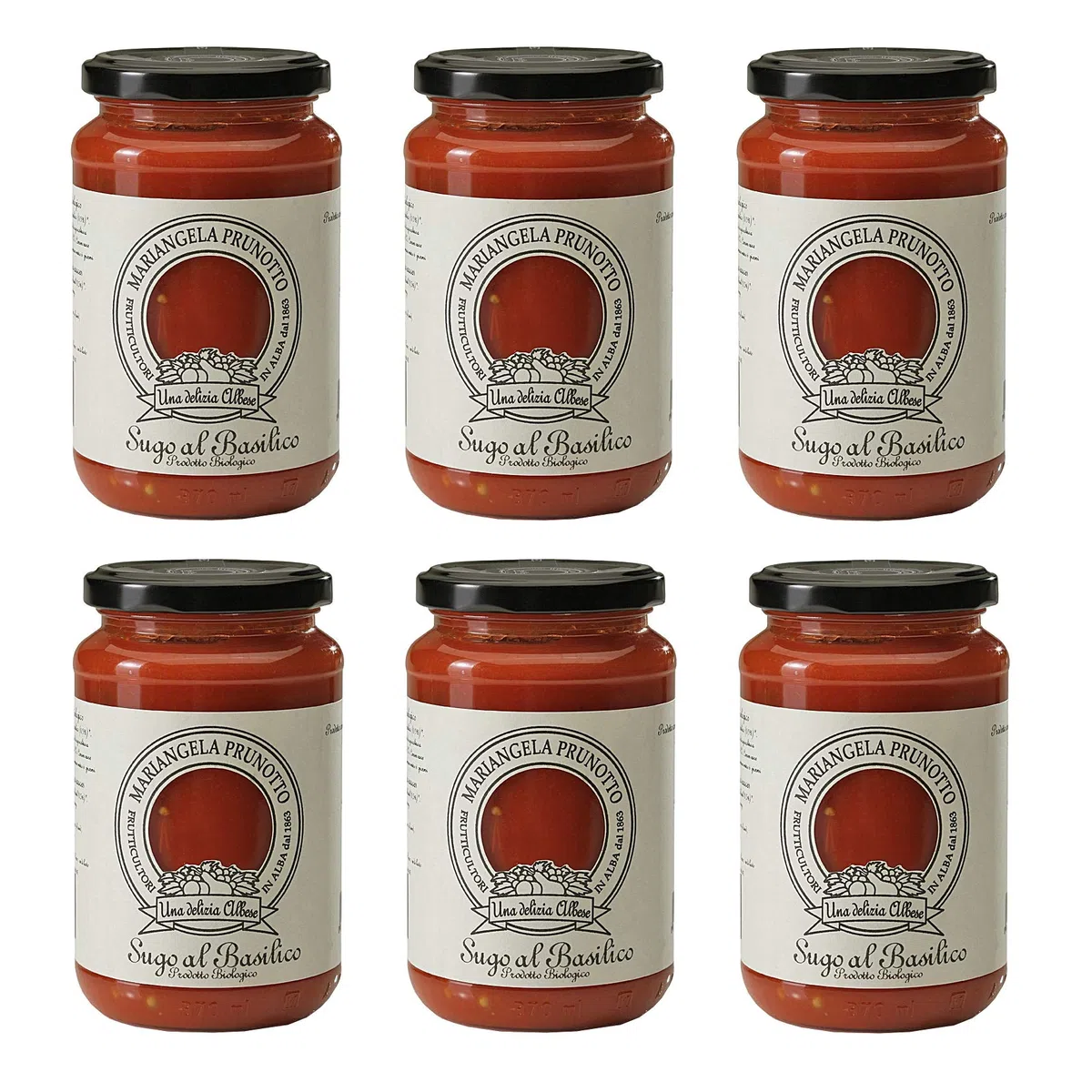 Azienda Agricola Prunotto Mariangela - n. 6 Vasetti di Sugo al Basilico da 340 g (6x340g)