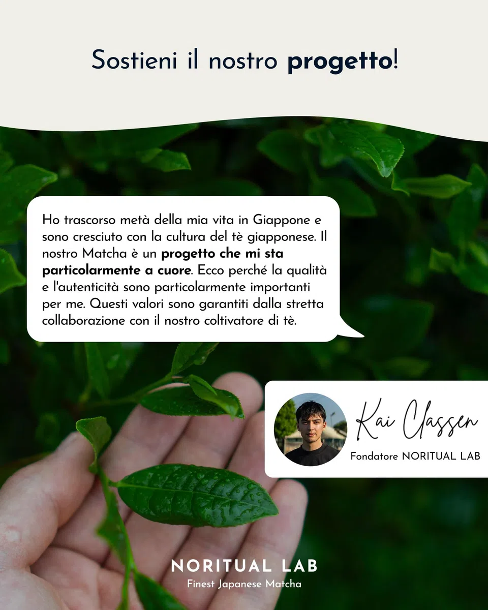 NORITUAL LAB MATCHA – Ceremonial Grade – Originale dal Giappone – rinomata regione di coltivazione sull'isola di Kyushu (40 g)