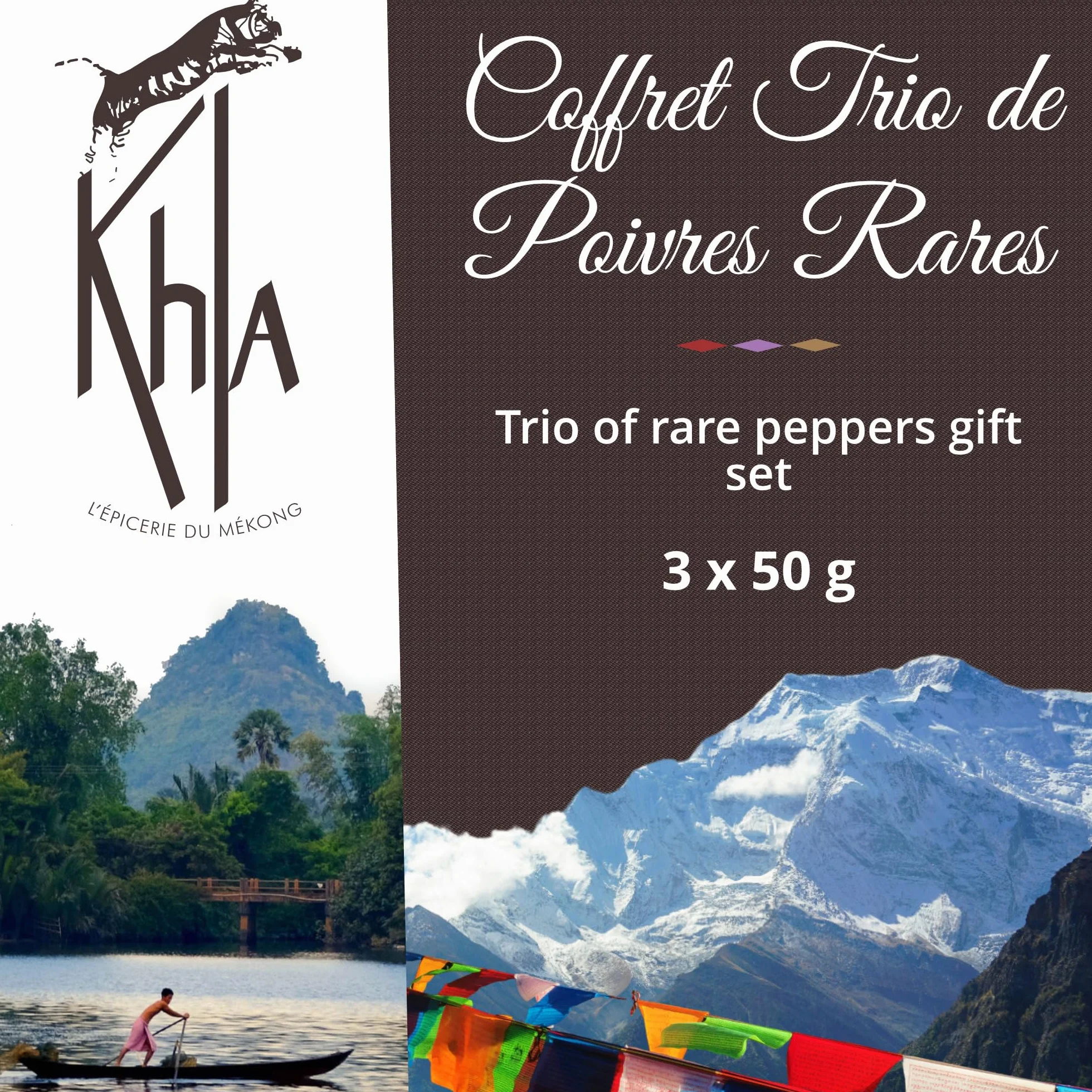 Khla - Confezione Trio di Pepi Rari - Sichuan & Timut in Grani - Cofanetto Regalo Cucina - Bacche di Sichuan Rosso e Verde - Spezie Pepe dal Mondo - Ricarica per Macinino - Asia Cina Nepal