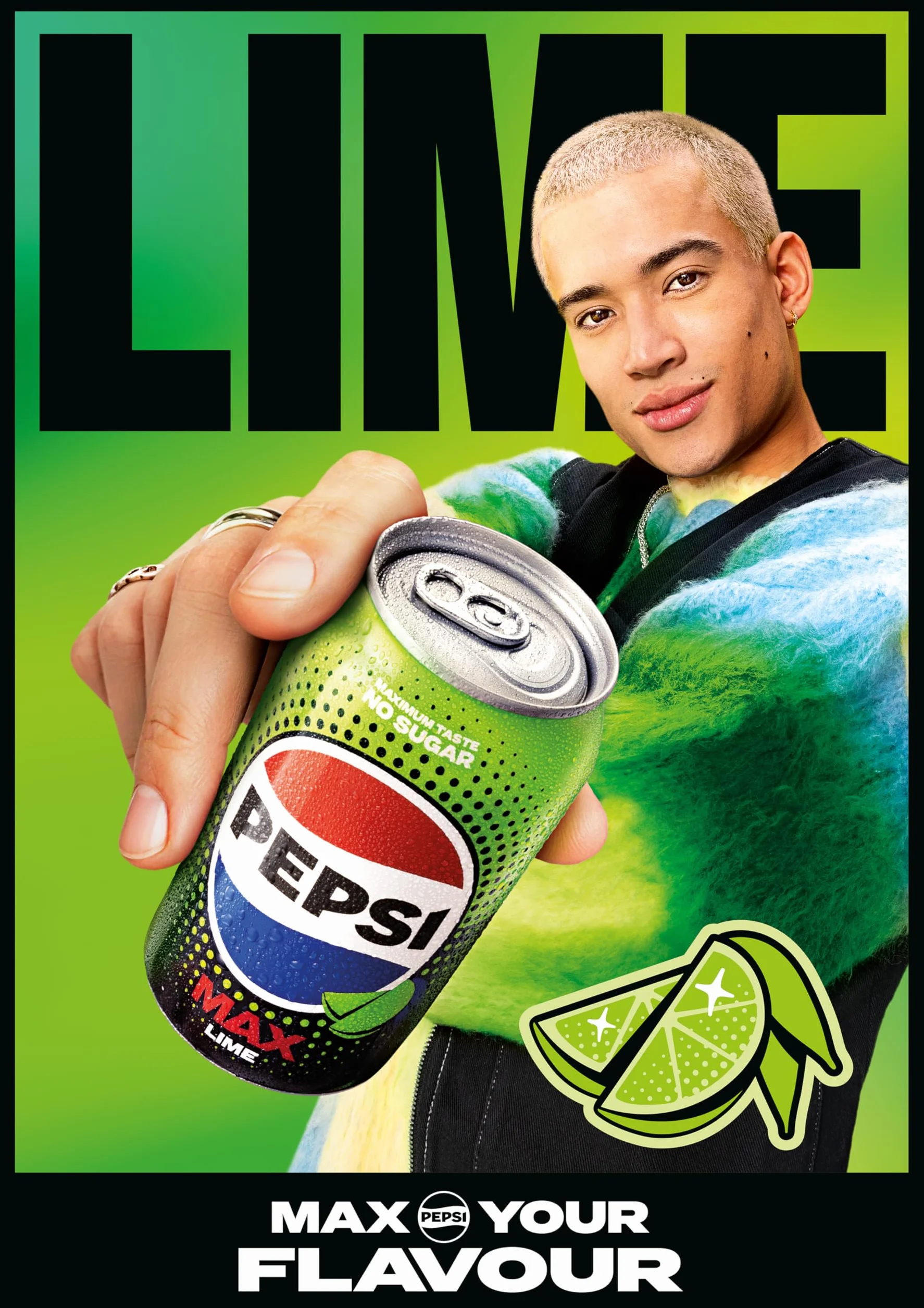 Pepsi Max Lime No Sugar Cola Lattine 24 x 330ml