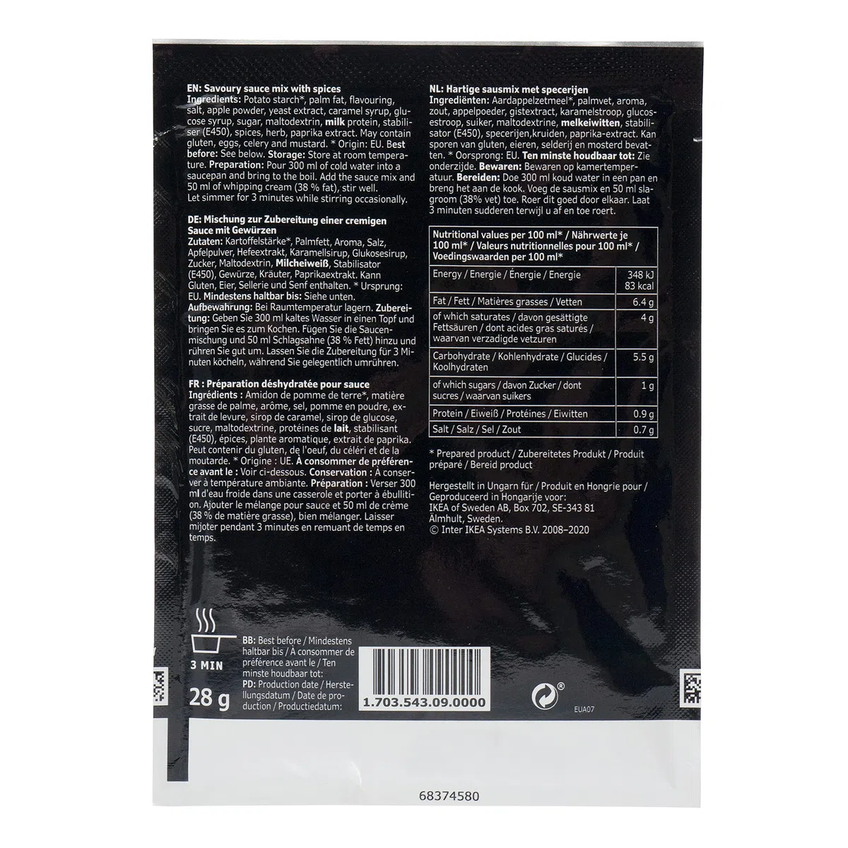 Ikea Ikea Allemansratten Mix di salsa cremosa per polpette, 28 g (confezione da 3)