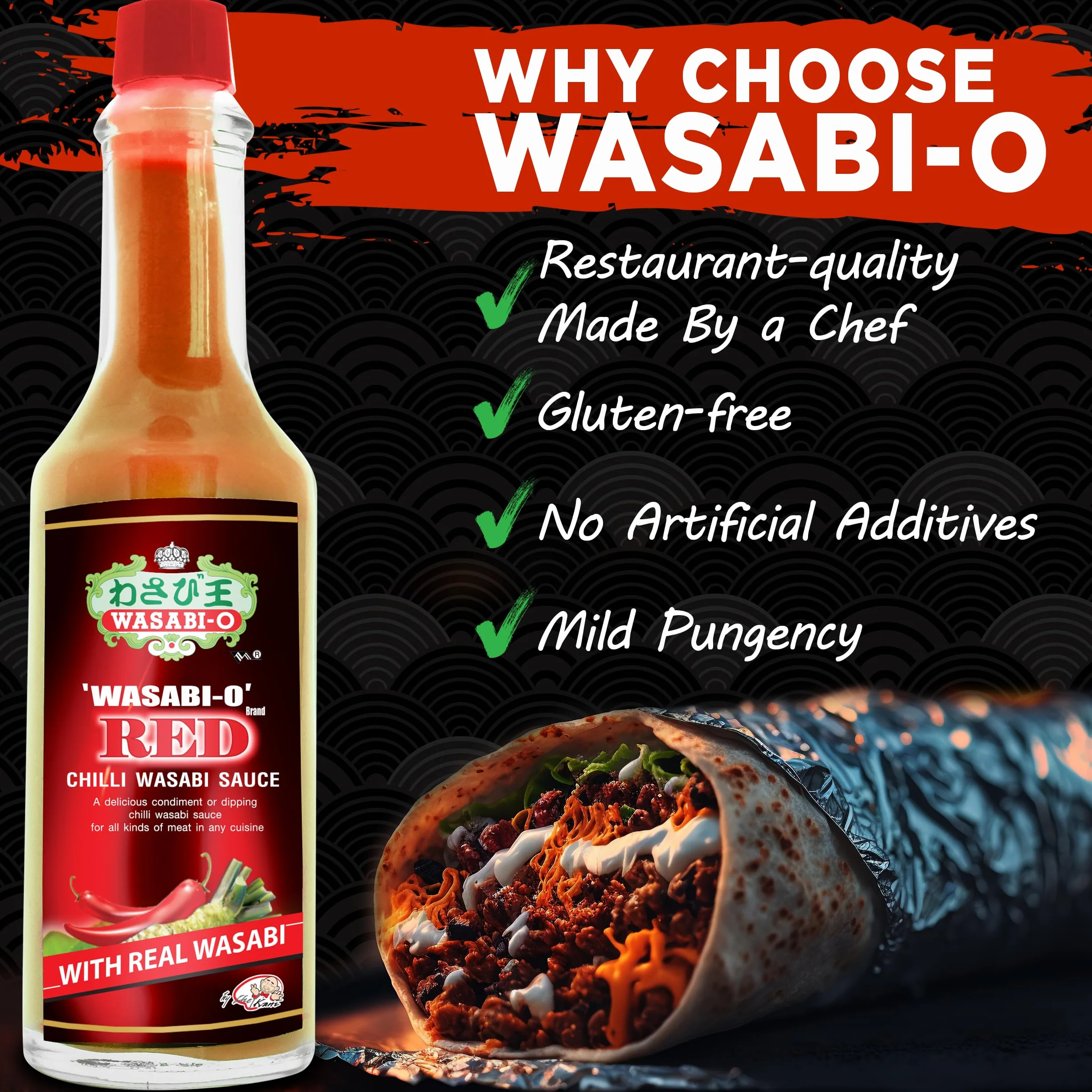 WASABI-O Set Combo di 2 Salse Salsa Wasabi Originale 62g e Salsa Wasabi al Peperoncino Rosso 55g - L Abbinamento Perfetto, Non Solo per Sushi Sashimi Ma Anche per Tutti i Piatti di Frutti di Mare
