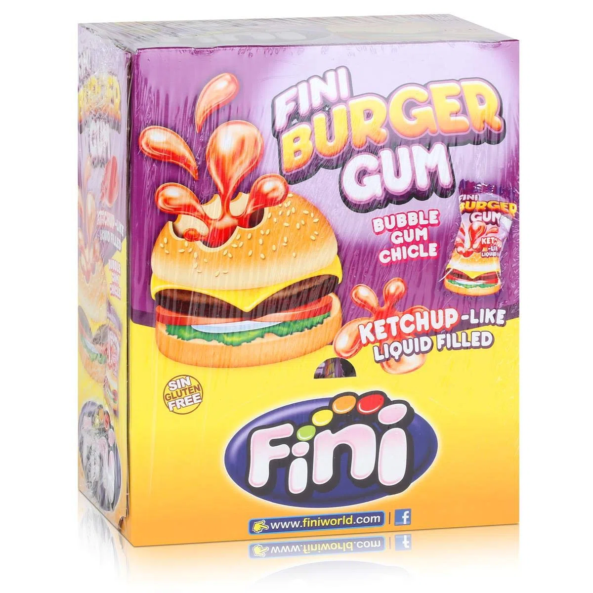 Verdes Fini Boom Burger Pz 200 Chewing Gum a Forma di Hamburgher con Ripieno Liquido - Incartati Singolarmente e senza Glutine - 30 g