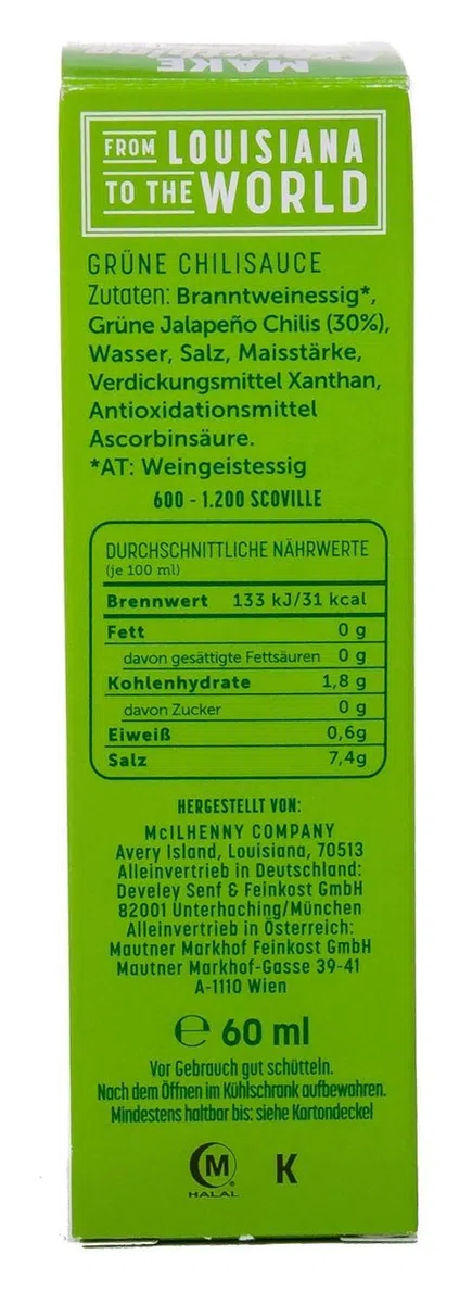 Tabasco Salsa calda Jalapeño verde, 57 ml, confezione da 6