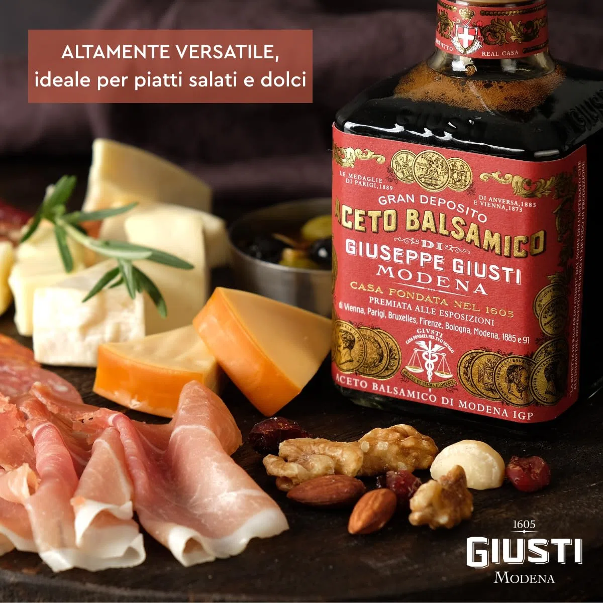 Giusti - Aceto Balsamico di Modena IGP - 250ml - 3 Medaglie d'oro cubica