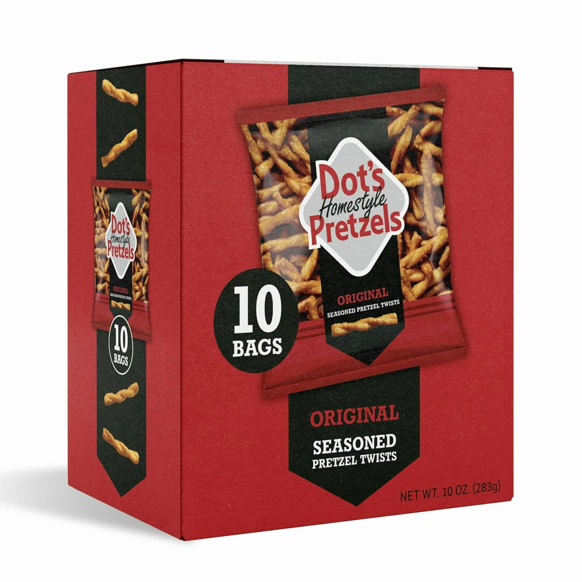 Dot's Pretzel originali stagionati Pretzel Twist, snack sani per bambini, borsa della spesa da 1 oz (10 pezzi)