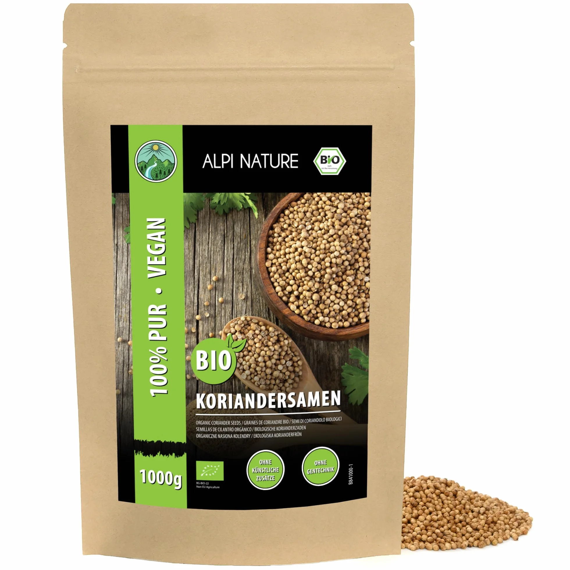 Alpi Nature Coriandolo Semi Interi BIO 1kg, Semi di Coriandolo bio per Cucina e Mix di Spezie