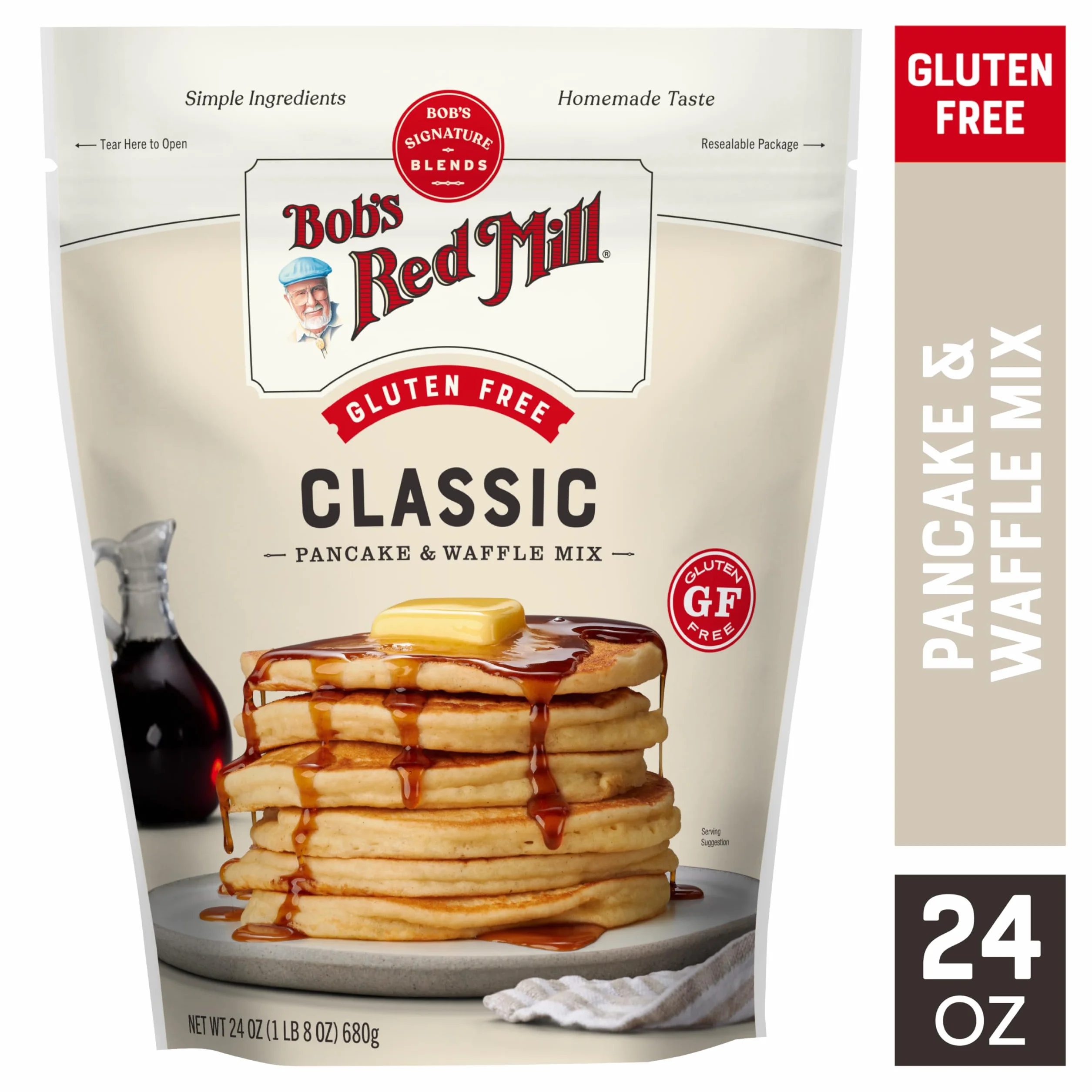Bob's Red Mill Mix per pancake senza glutine, 680,4 g (confezione da 1), cereali integrali, non OGM, kosher