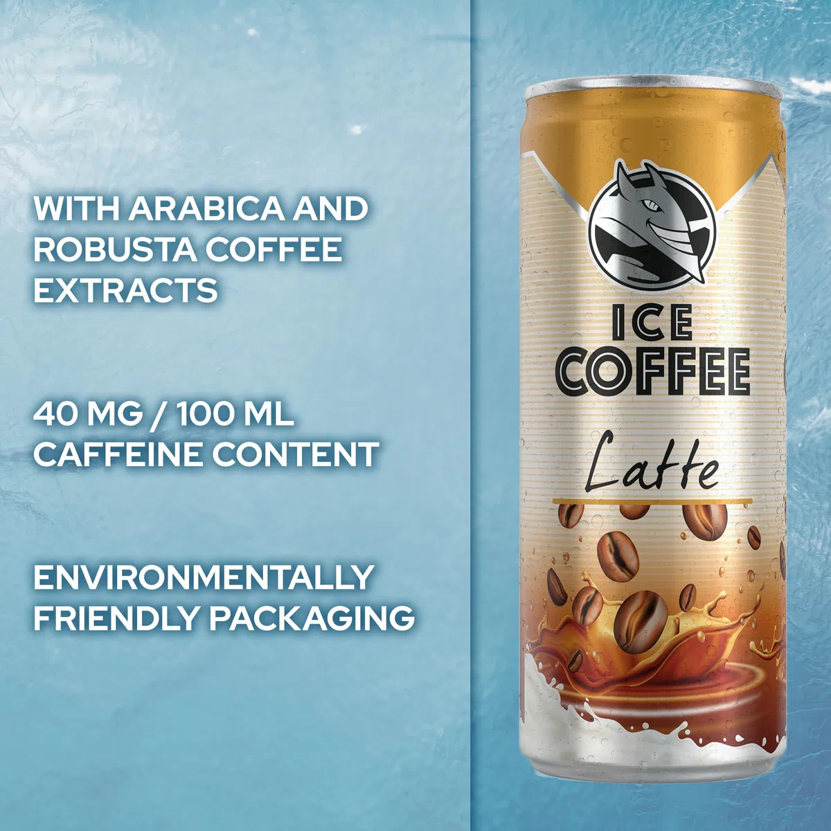 HELL Ice Coffee Latte | 24 x 250ml Cans Multipack | 40mg/100ml Caffeine | Contains Arabica Coffee Extracts | 75% UHT Milk | Ready To Drink