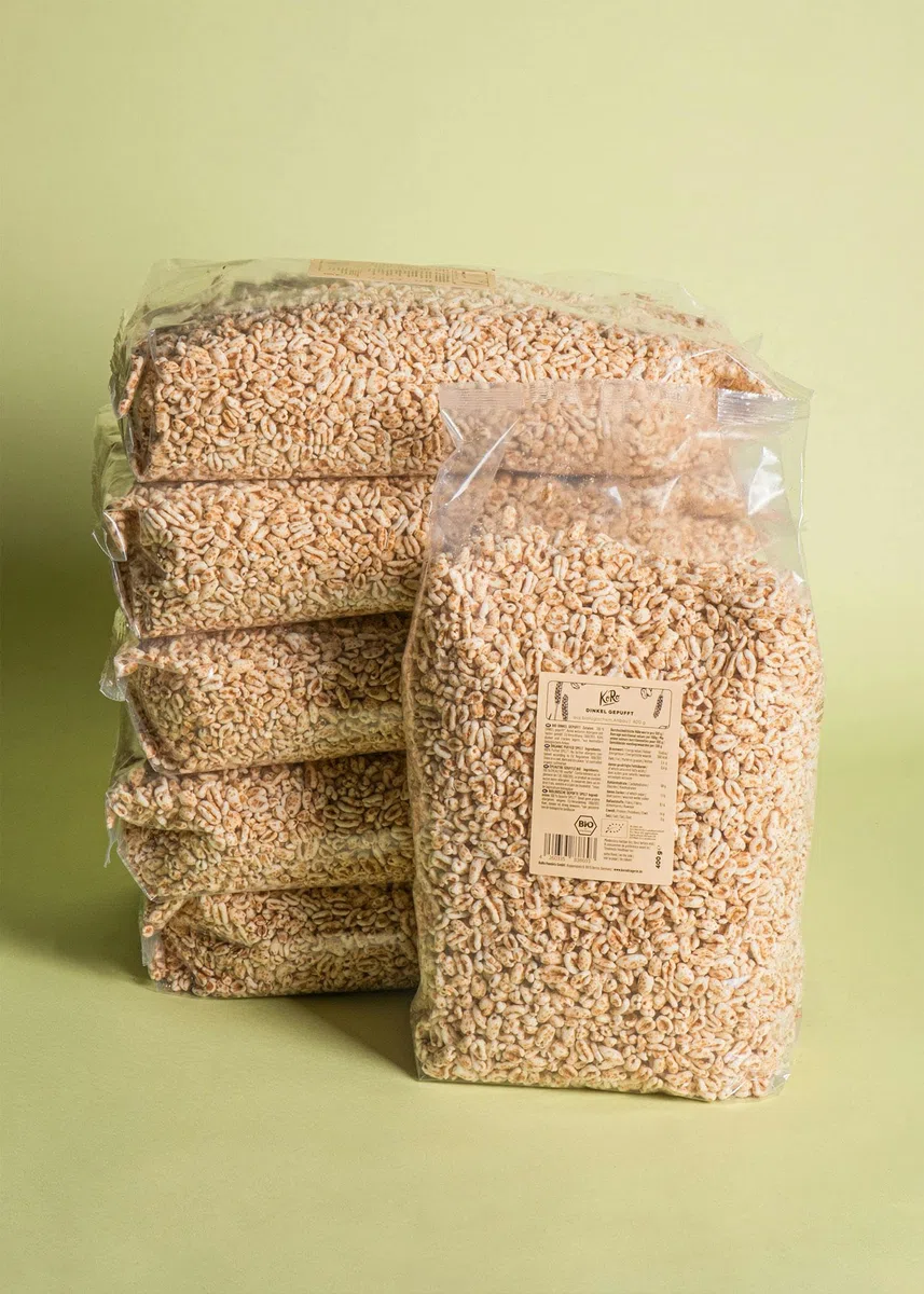 KoRo - Farro soffiato bio 6 x 400 g - Senza zuccheri aggiunti - 100% bio e vegan - Cereali soffiati senza additivi - Nel latte o come base per barrette e porridge