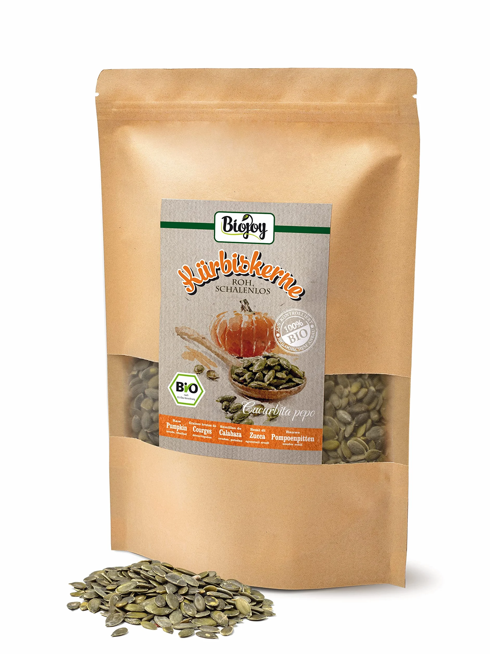 Biojoy Semi di Zucca BIO (1 kg), sgusciati e senza sale