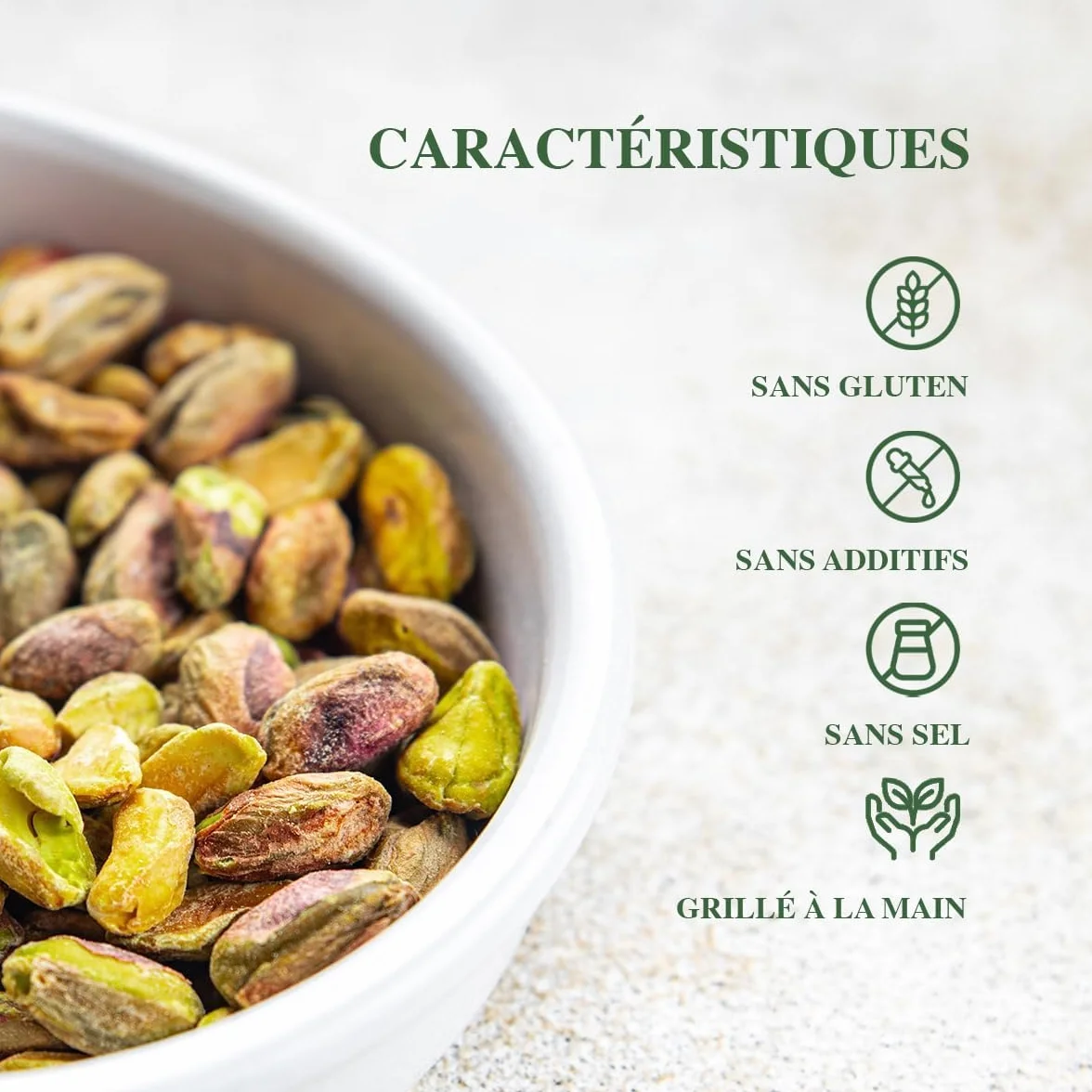 PISTAMED - Pistacchi sgusciati - Senza sale - Tostati artigianalmente - Senza additivi e senza glutine - Ricchi di fibre - Adatti a diete vegetariane e vegane - 10 bust (500g, Senza guscio)
