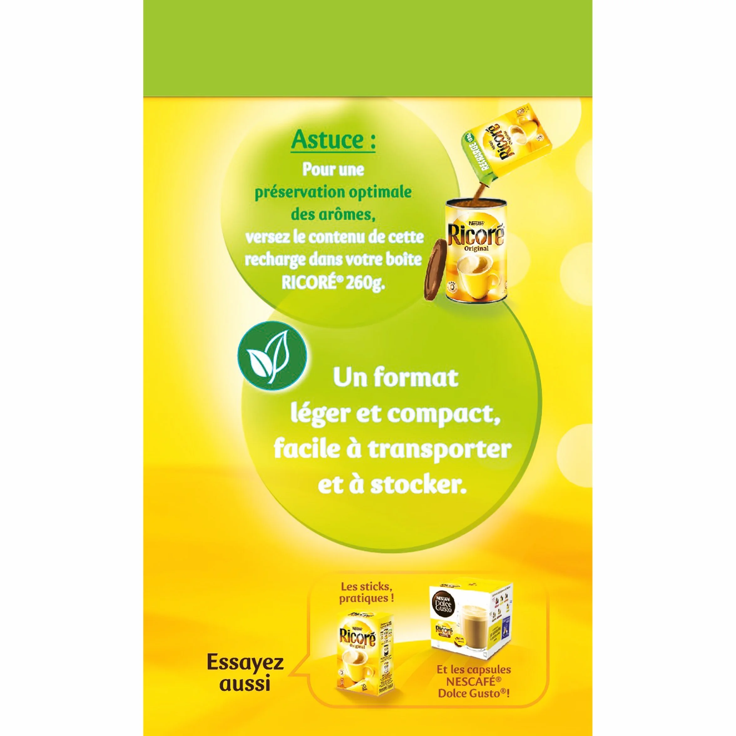 NESTLE - Ricarica originale Ricoré 540 g (3 x 180 g), 3 pezzi