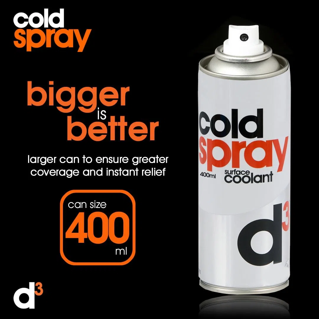 d3 [Ghiaccio Spray 400 Ml] Spray Refrigerante Per Contusioni, Distorsioni, Colpi E Dolori Muscolari | Sollievo Rapido | Uso Esterno | Pronto Soccorso Sport | Bomboletta Pressurizzata (6 bombolette)