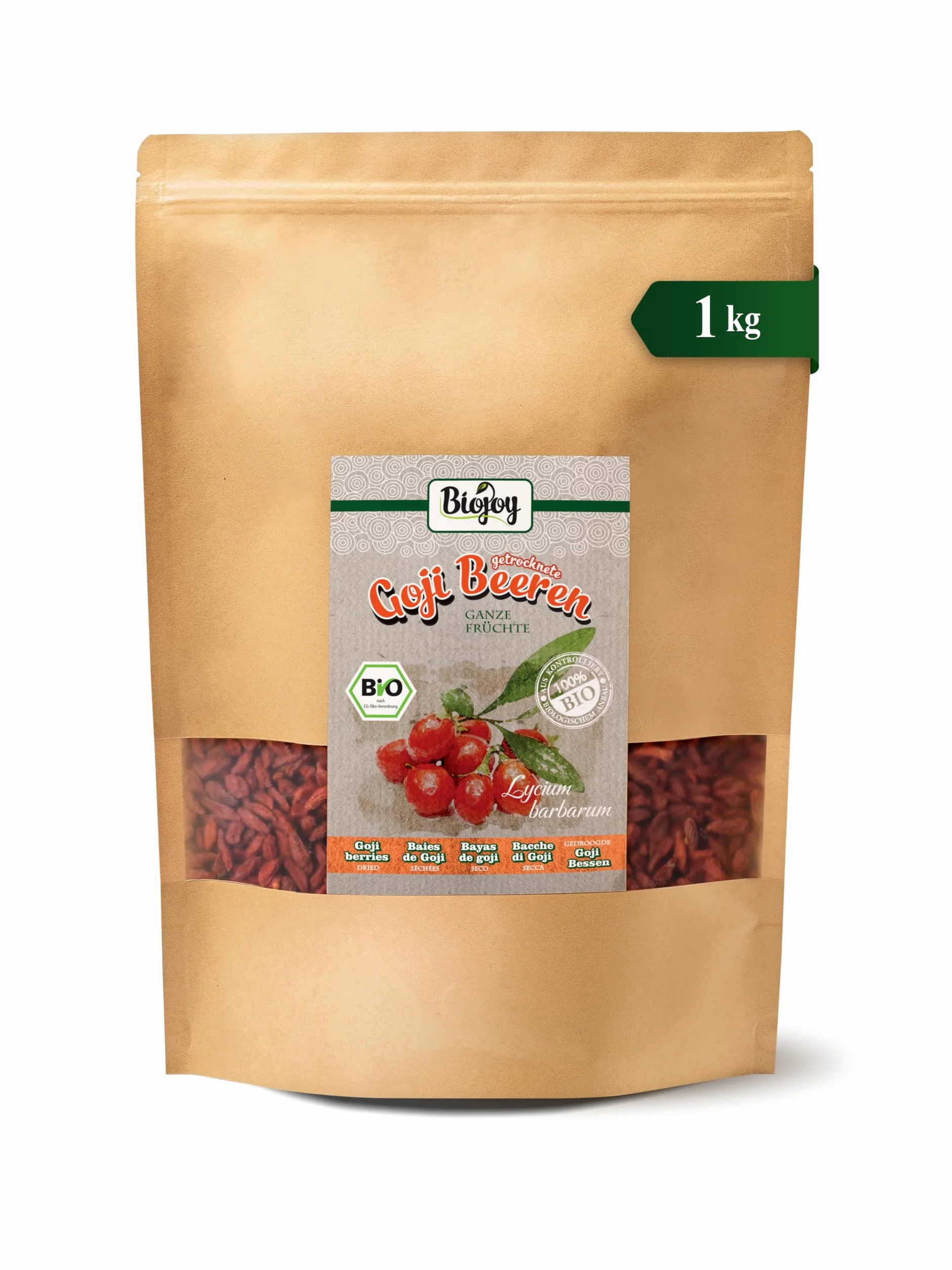 Biojoy Bacche di Goji BIO (1 kg), essiccate e senza zolfo