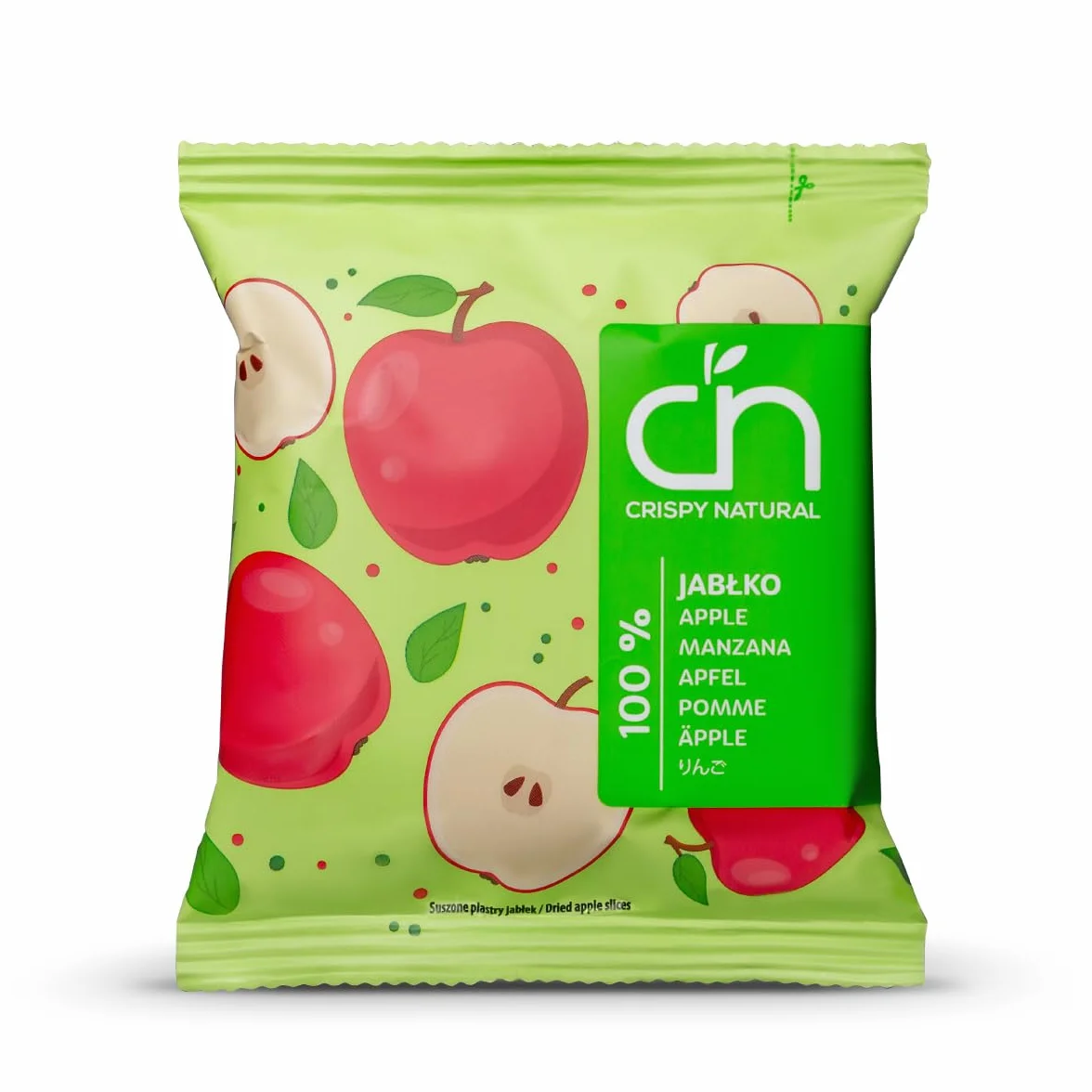 Crispy Natural Chips di Mele 24x18 g. Chips di Frutta Essiccata, Naturalmente Croccanti. Uno Snack Sano Senza Aggiunta di Zucchero, Senza Glutine, Fonte di Fibre. Confezioni Pratiche