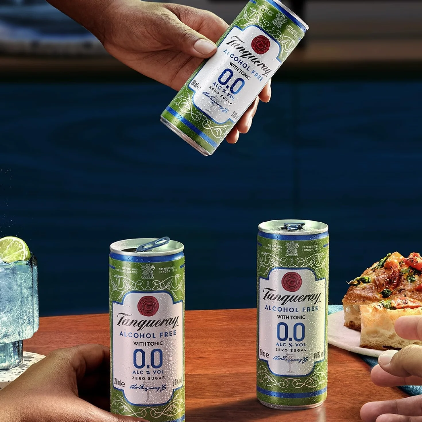 Tanqueray 0.0 - Premix Gin & Tonic Zero, Pack di 12 Lattine da 250 ml