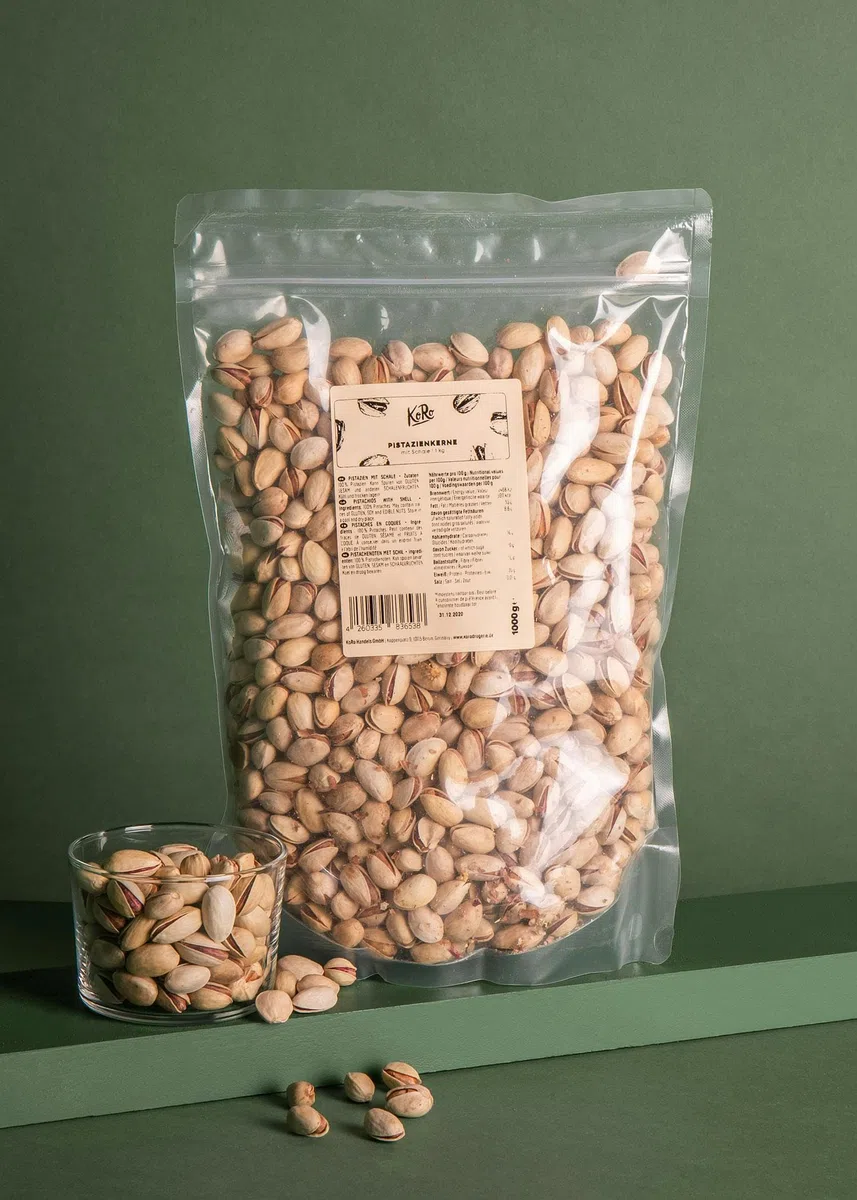 KoRo - Pistacchi con guscio 1 kg - Pistacchi non trattati senza additivi in confezione di maxi formato