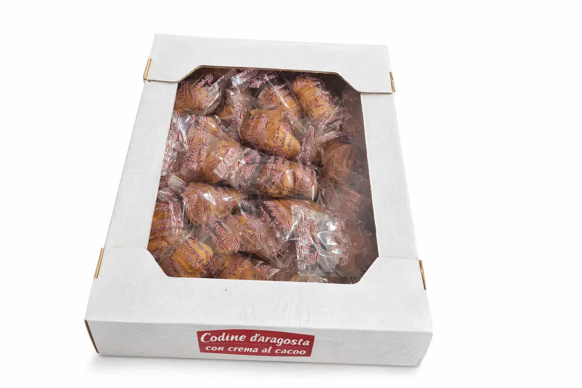 Pasticcini Codine d’Aragosta con Crema al Cacao Monoporzione 1500g Incartati Singolarmente Dolci da Forno Snack Ideali per Colazione Catering Eventi