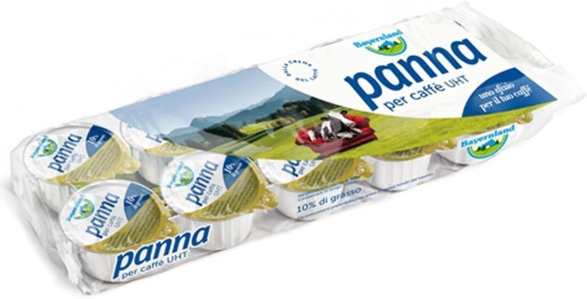 Panna UHT Per Caffè Bayernland 20 Confezioni da 100 g Crema di latte per caffè macchiato ufficio casa monoporzione confezione break casa