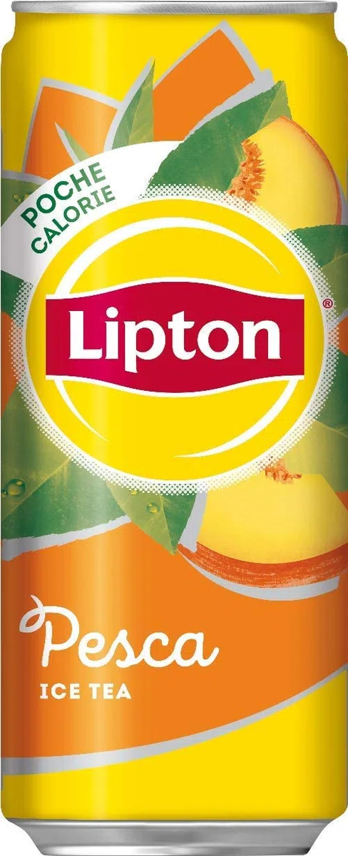 Lipton, Ice Tea, Tè Freddo al Gusto di Pesca, Poche Calorie, con Stevia, Formato Sleek da 24x0,33L