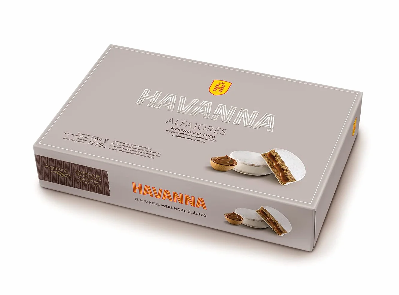 Havanna | Alfajores con Copertura di Meringa | Biscotti Ricoperti Ripieni di Dulce de Leche | 12 unità | 624 g