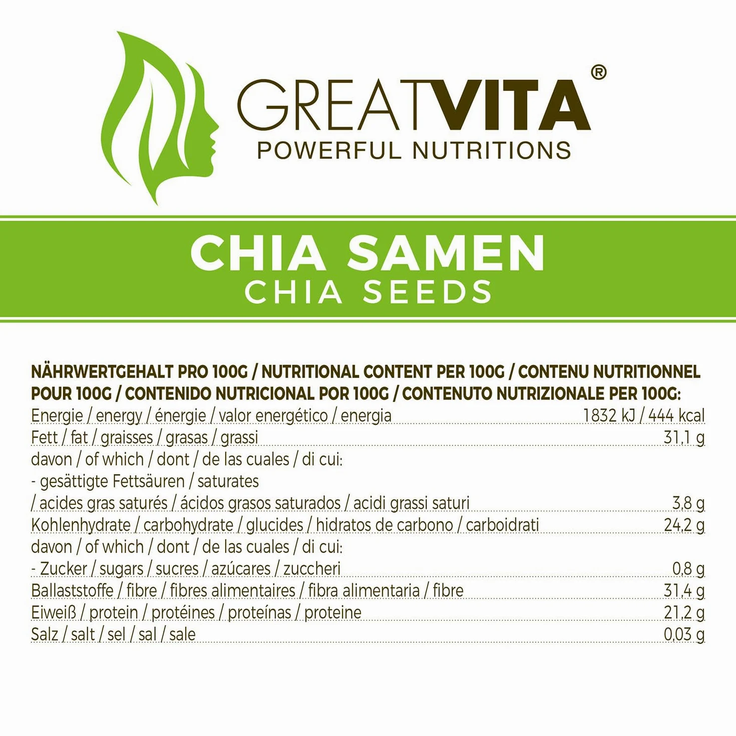 Semi MeaVita Chia, confezione da 3 (3 x 1000g)
