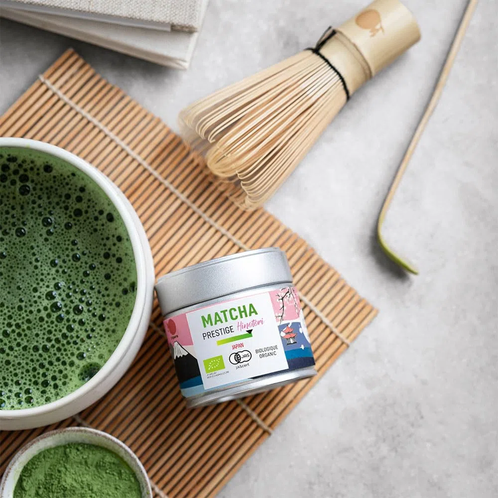 ORIGEENS TE MATCHA CERIMONIALE BIO PRESTIGE HINOTORI - Tè matcha BIO giapponese in polvere – Usucha/Koicha/Matcha Latte - Scatola 30g, Matcha Tea