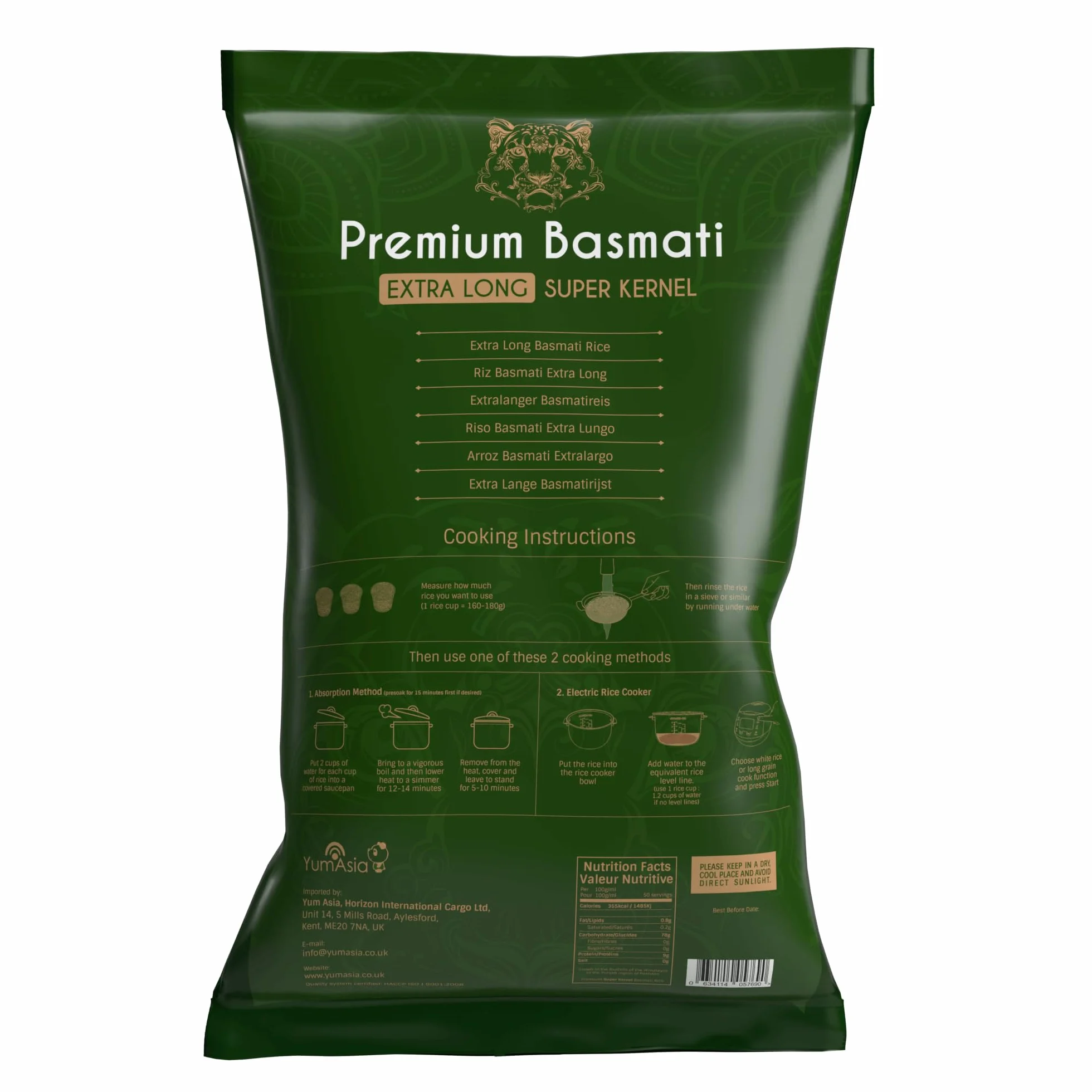 Yum Asia Super Kernel Premium Riso Basmati - 5 kg