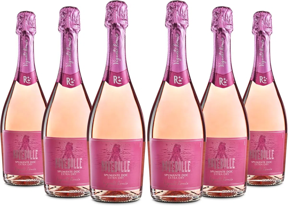 Vigneti Romio Vino Spumante Rosato Novebolle Romagna DOC, 11.5 % Vol, Confezione con 6 Bottiglie da 750 ml