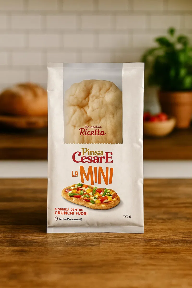 Pinsa Cesare Mini – 12 Basi da 125g – Morbida Dentro e Croccante Fuori – Senza Conservanti – Ideale per Finger Food, Aperitivi, Monoporzione – Pronta in 5 Minuti