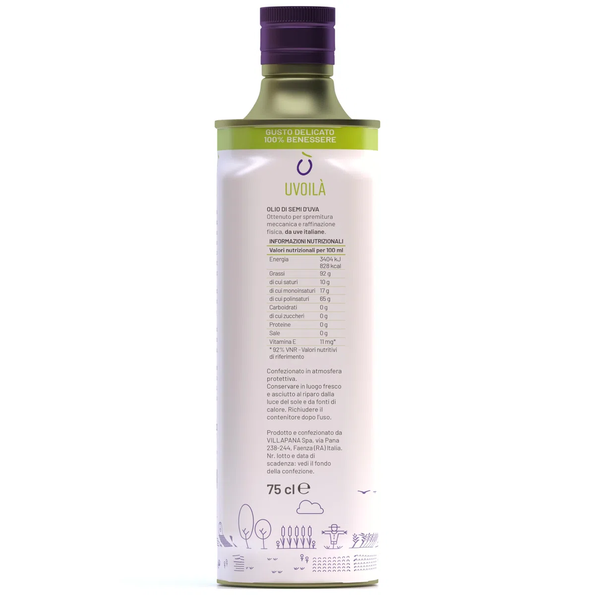 Uvoilà - Olio di Semi di Uva – Ricco di Omega 6 - Antiossidante e Antinfiammatorio – 4 x 75cl – 100% Made in Italy (4)