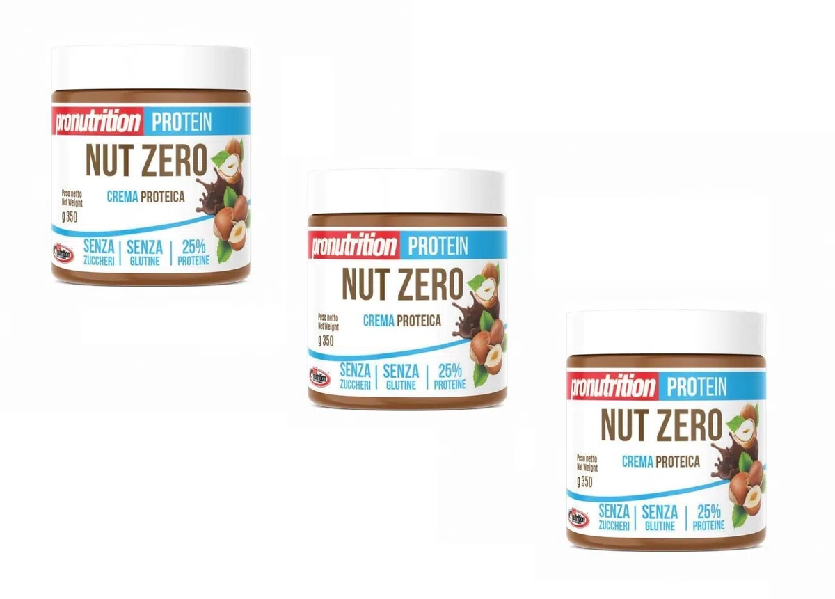 Pronutrition CREMA ZERO NUTZERO 350G - Crema spalmabile per uno stile di vita sano ed equilibrato, gusto nocciola (Box da 3 pezzi)