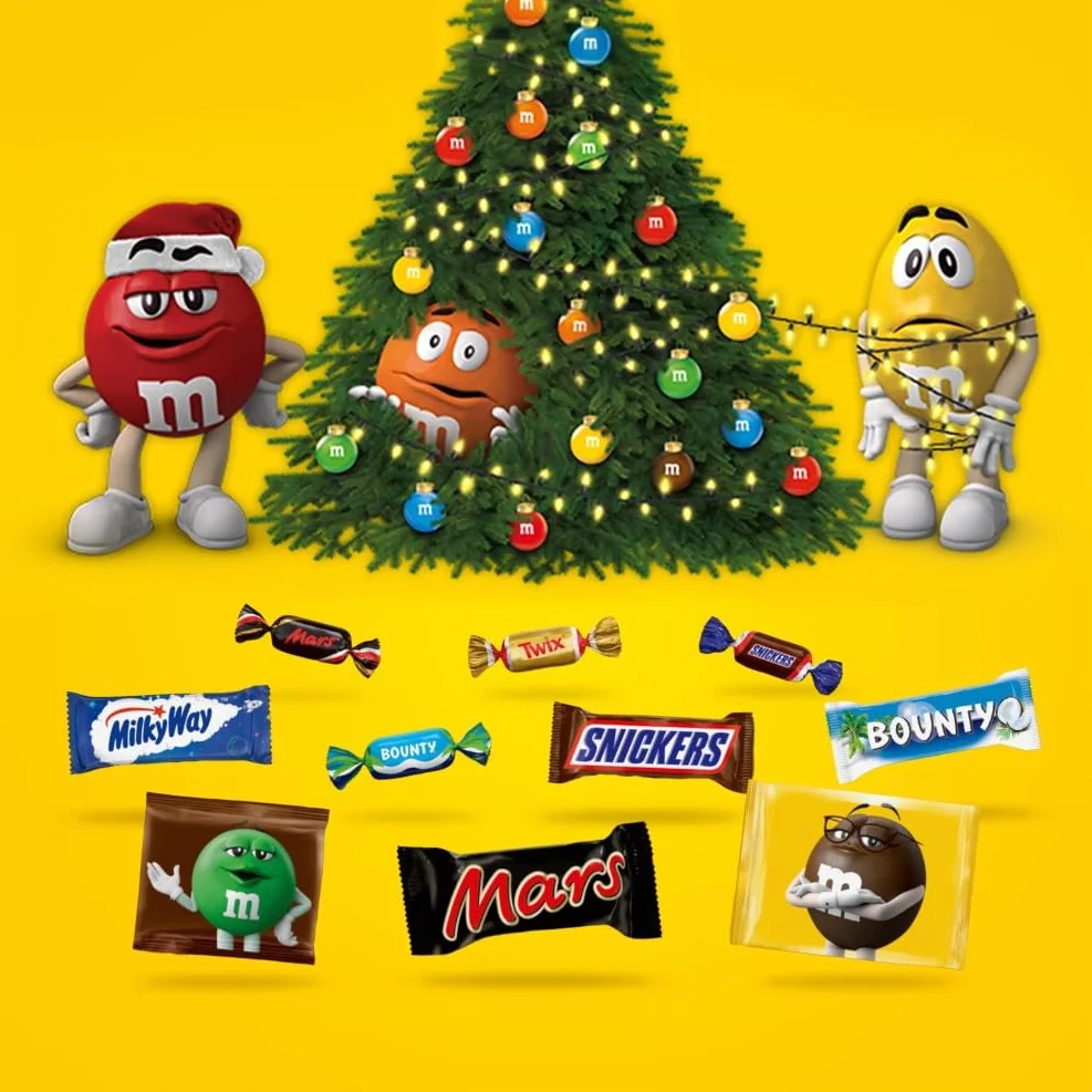 M&M’s & Friends M&M's 2 Confezioni di Calendario Avvento 2025 Assortimento Misto, - 722 gr, Regali Natalizi