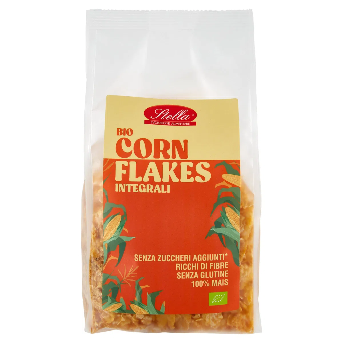 Stella Corn Flakes Integrali BIO Senza Glutine - 8 confezioni da 300g - Senza Zuccheri Aggiunti, 100% Mais