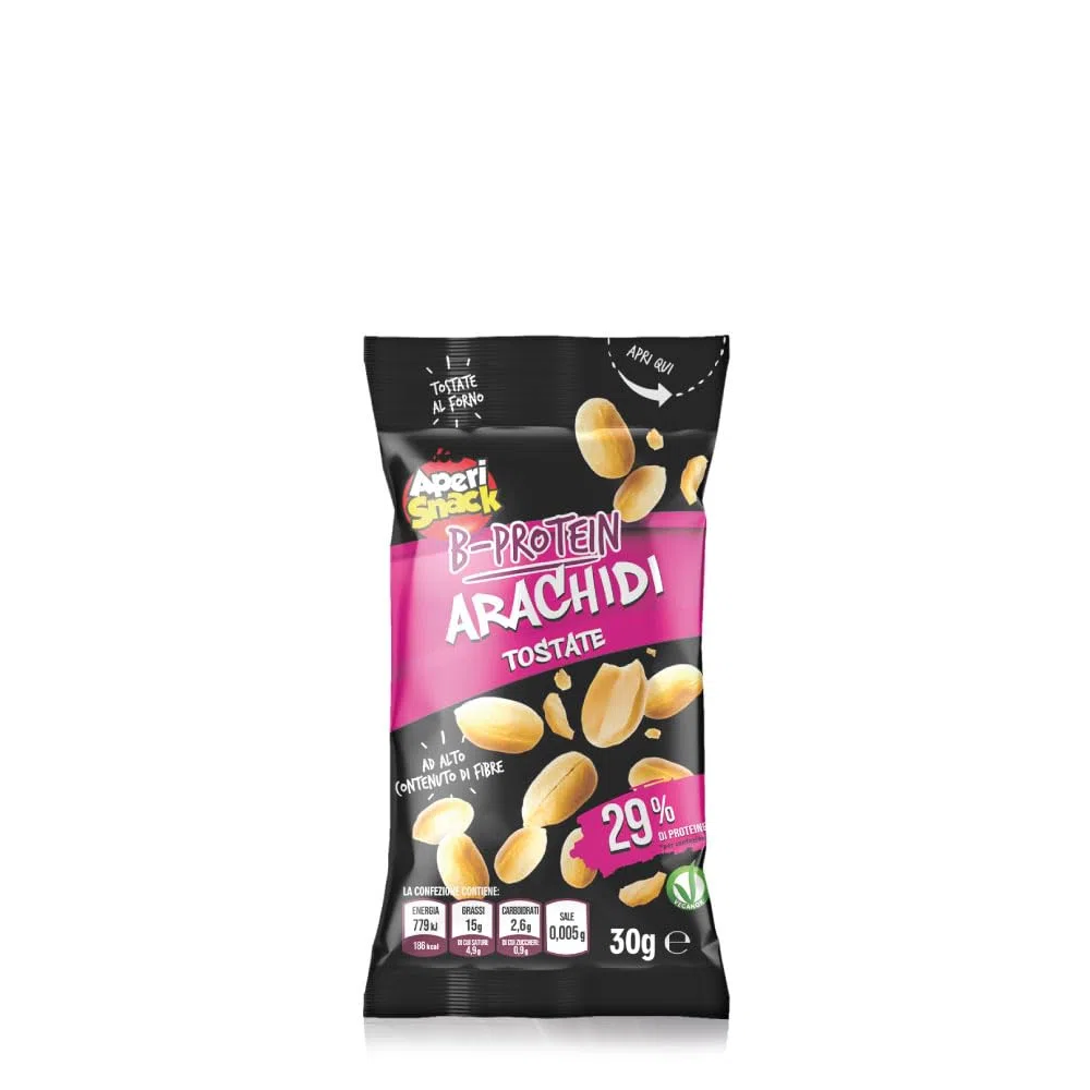 Aperisnack B-Protein - AP13.035.02 - Box 40 Snack Monodose – Mandorle Tostate, senza sale – Frutta secca 100% Naturale – 40 monoporzioni x 25 g – casa e rivendita