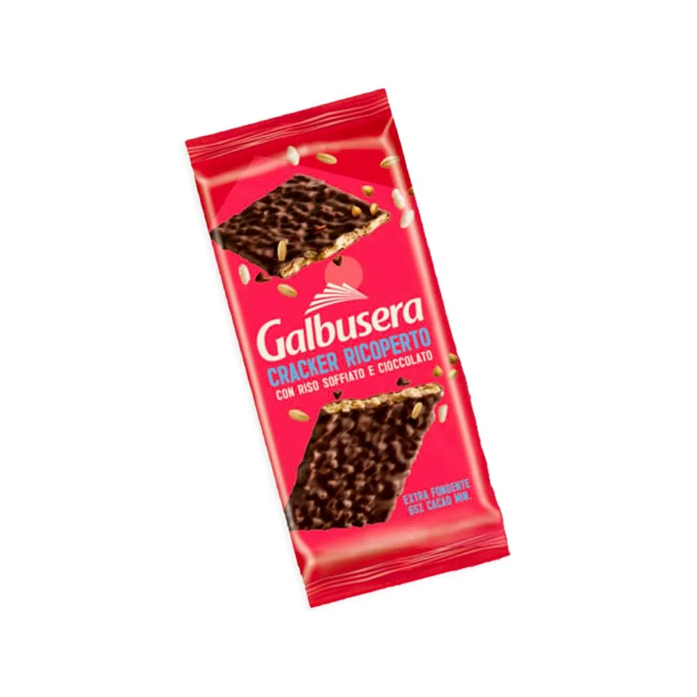 4X Galbusera Cracker ai 5 Cereali Ricoperto con Riso Soffiato e Cioccolato Fondente Extra 150g