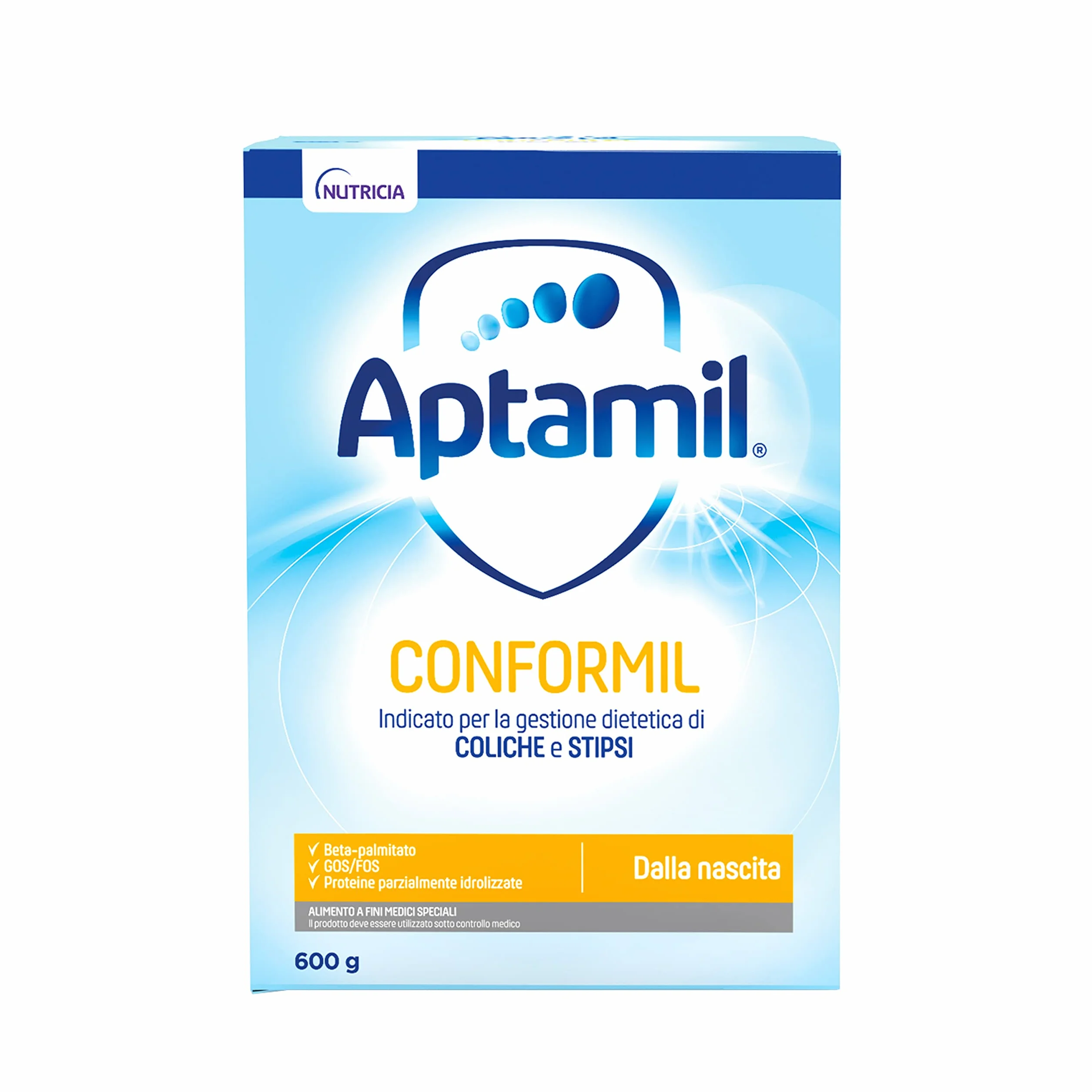 APTAMIL CONFORMIL - Latte indicato per Coliche e Stipsi dei Neonati, In Polvere, Latte a Fini Medici Speciali - Confezione Da 600 Grammi (2 Buste Da 300g)