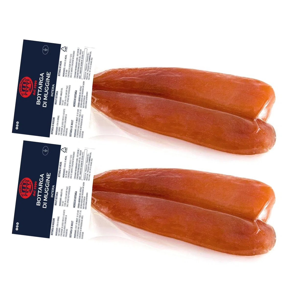 SU TIANU SARDU Bottarga di Muggine Su Tianu Sardu 230g GARANTITI - 2 confezioni da 100/130g - Lavorata a mano in Sardegna, Italia - Uova di muggine salate e essiccate - Caviale del Mediterraneo