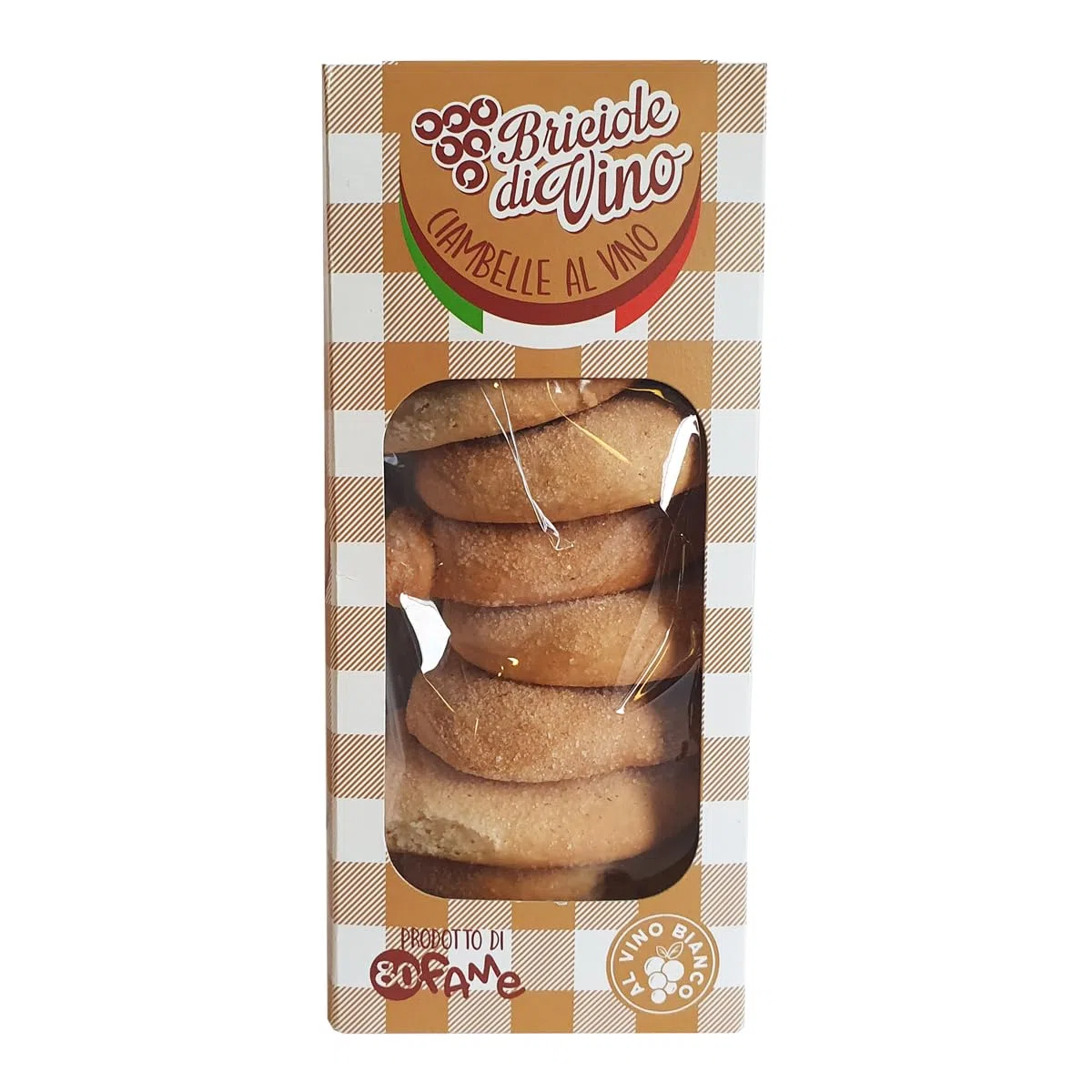 Ciambelle al vino bianco Artigianali, pack da 4 da 250 gr, biscotti Senza olio di Palma, Senza conservanti, Ricetta tipica dei Castelli Romani, 80 Fame Ariccia