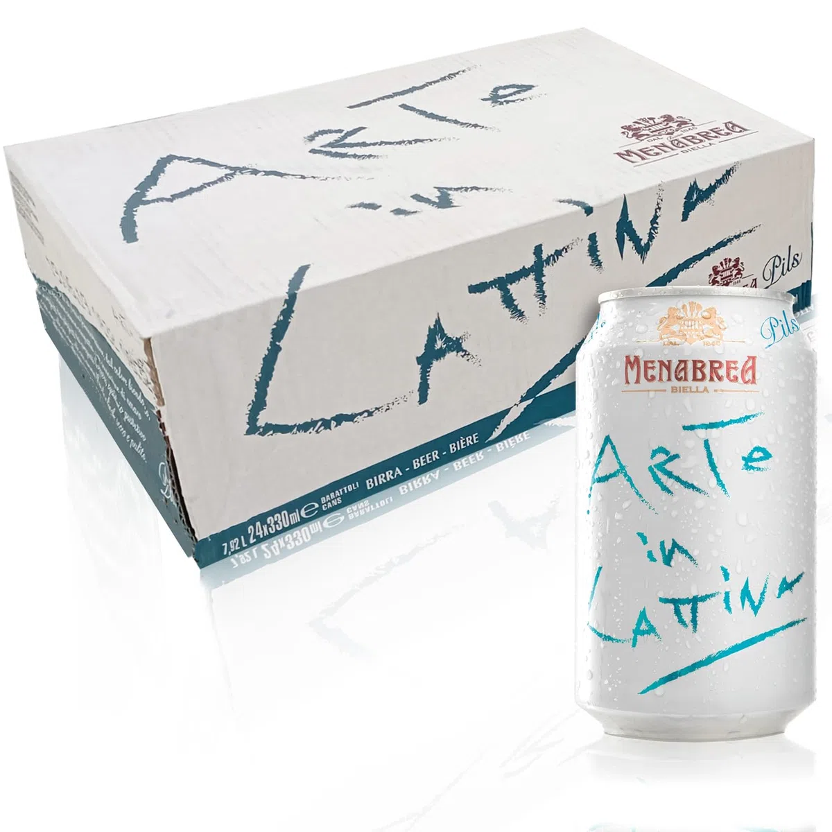 MENABREA - Birra Pils - Arte In Lattina - Cartone Da 24 Lattine - 330 ml