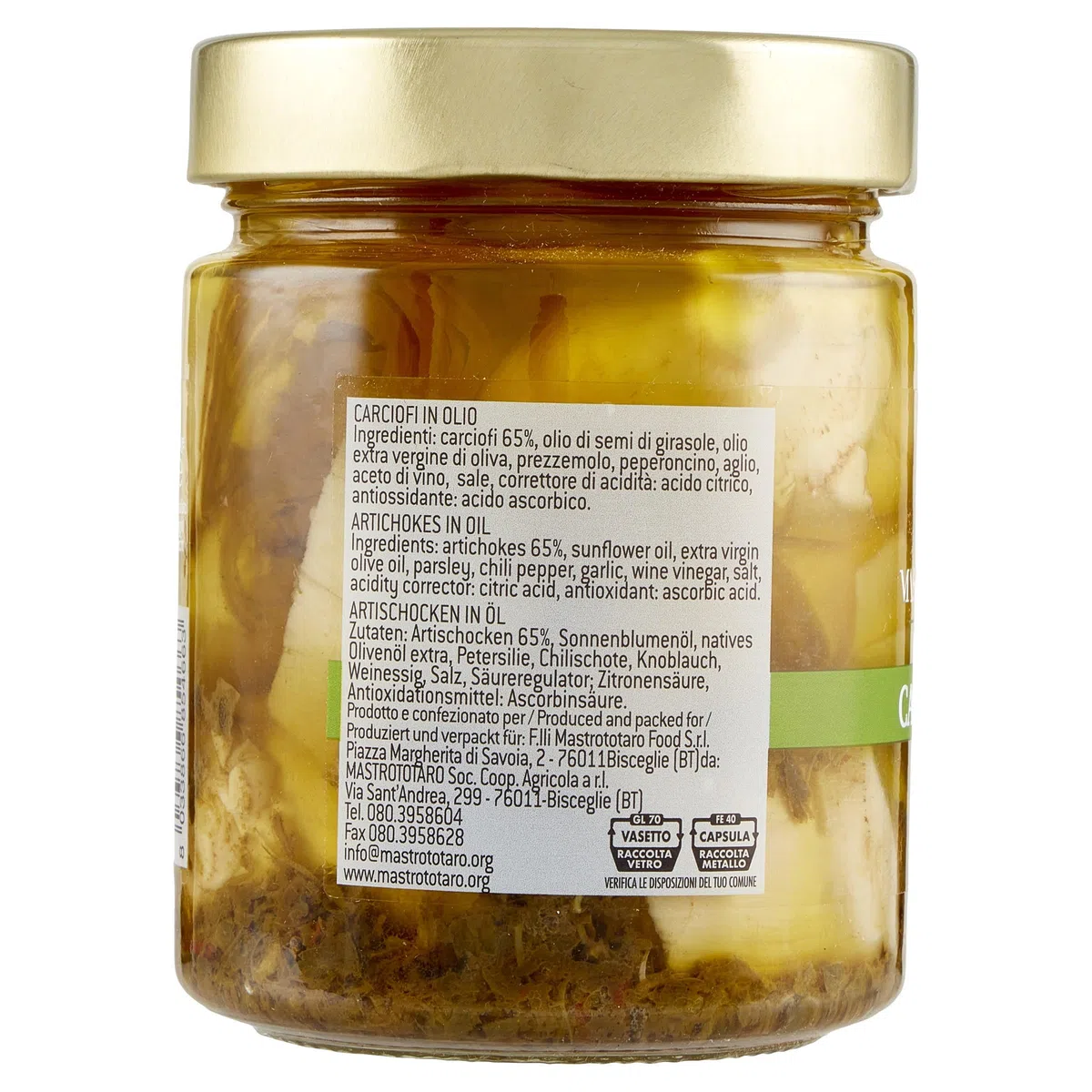 Carciofi alla pugliese 280g sott'olio "Lavorati dal fresco"