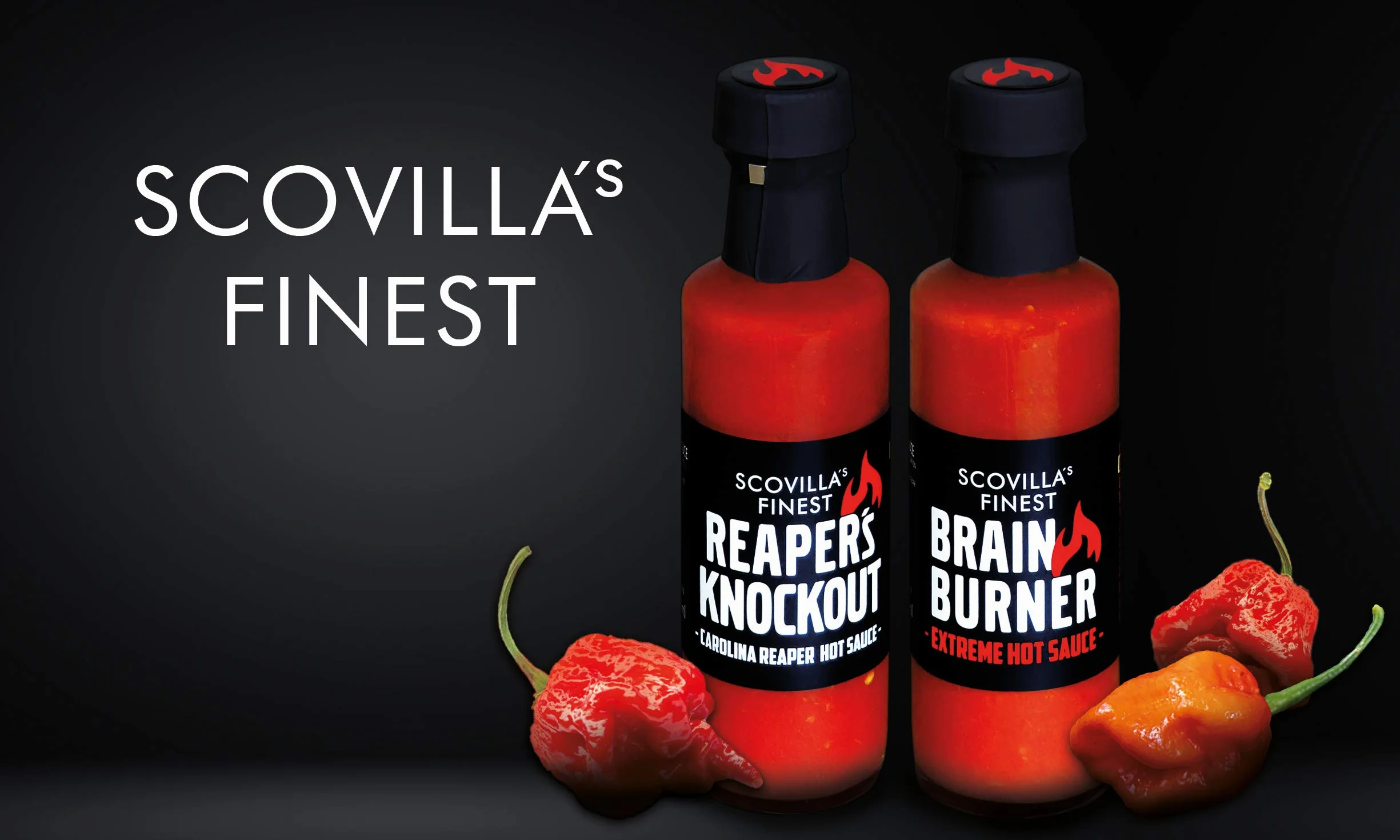 Scovilla 's Finest Reaper's KNOCKOUT 100 ml | Salsa al peperoncino estremamente piccante con Carolina Reaper | Salsa estremamente calda | ingredienti naturali al 100%