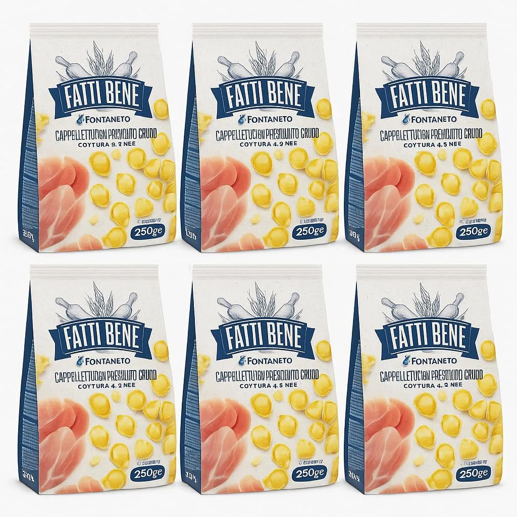 Fatti Bene Cappelletti Freschi 250g Ripieni Al Prosciutto Crudo – Pasta Ripiena Italiana Di Alta Qualità, Gusto Autentico E Artigianale – Confezione Multipla Da 6 O 12 Pezzi (6)