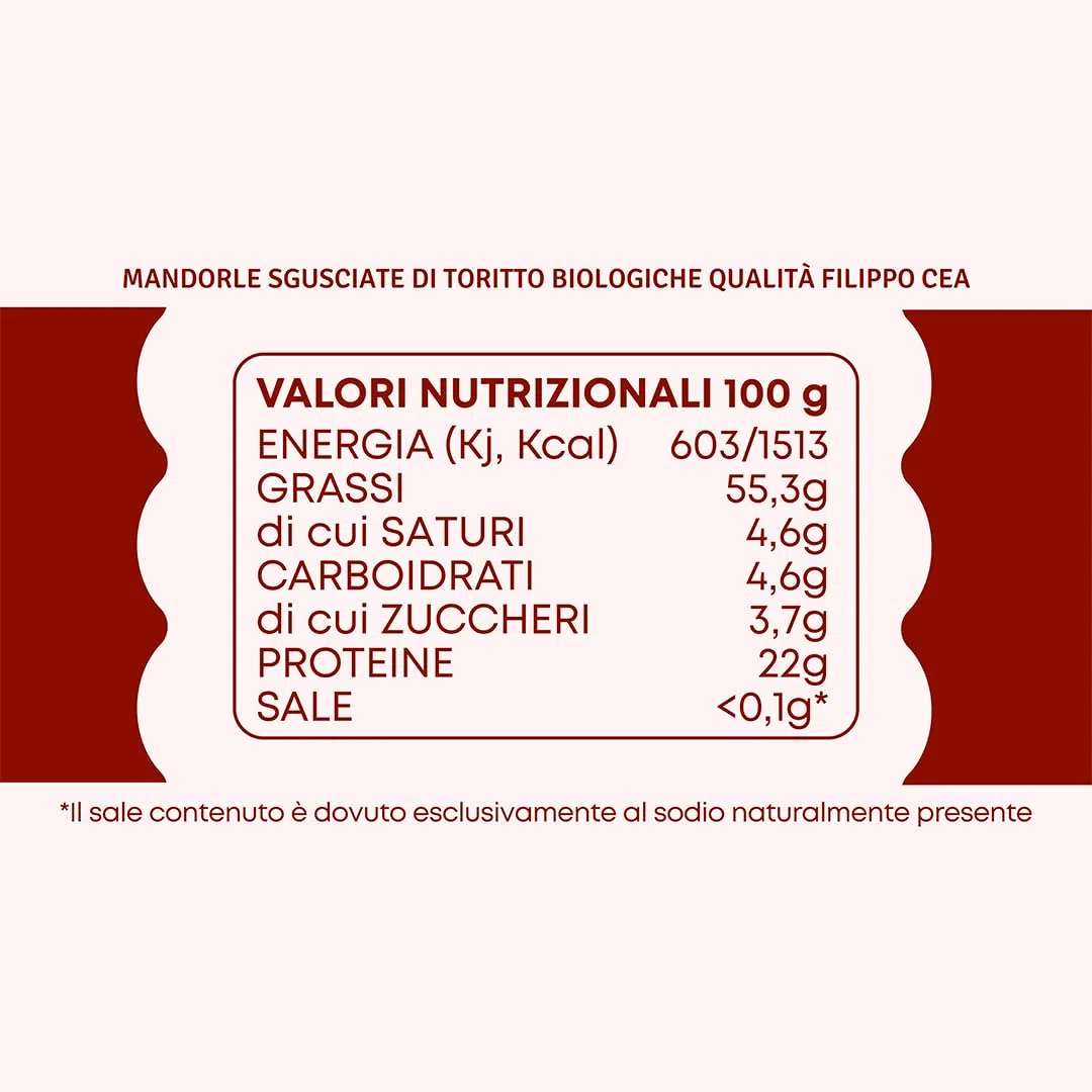 TRICARICO AZIENDA AGRICOLA - Mandorle BIO - Puglia - Toritto - 100% Filippo Cea - Sgusciate - 1 kg