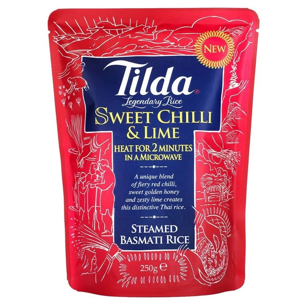 Tilda basmatireis gedämpft con Chili e lime per microonde, 6 Pack (6 x 250 g)