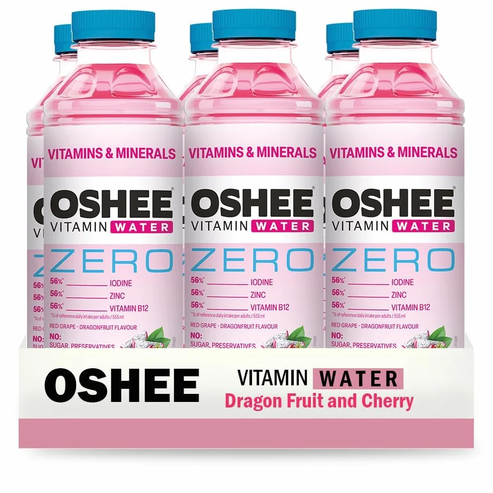 OSHEE Vitamin Zero Water 6 x 555ml – Electrolyte Hydration Drink with Vitamins & Minerals, Hydration Support & Energy Boost, Sugar-Free, Ready-to-Drink